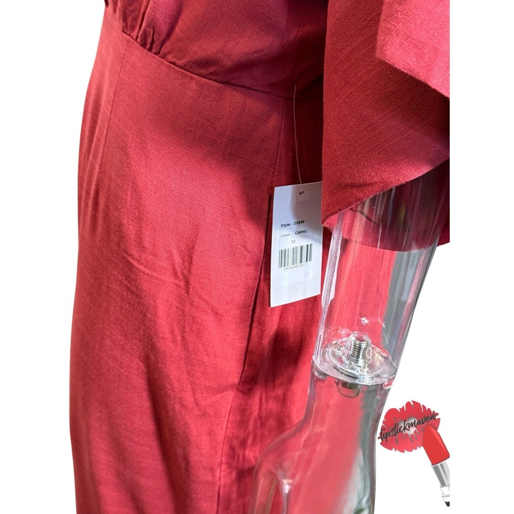 Alexia Admor Jumpsuit Women 12 Burnt Orange D3848 Flutter Sleeves NWT - Picture 5 of 16
